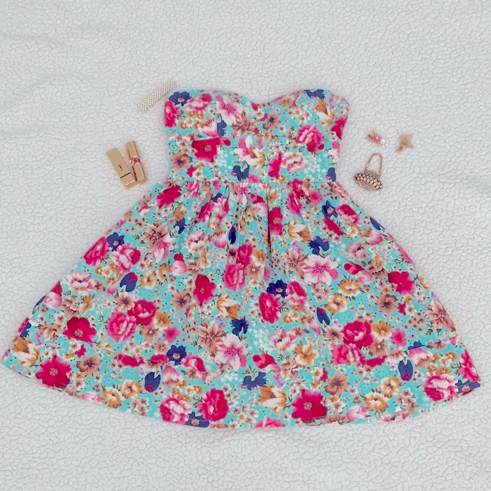 Mini Colorful Floral Print Dress